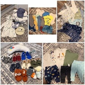 MASSIVE 3 month baby bundle shirts pants pajama swim robe socks shoes burp cloth